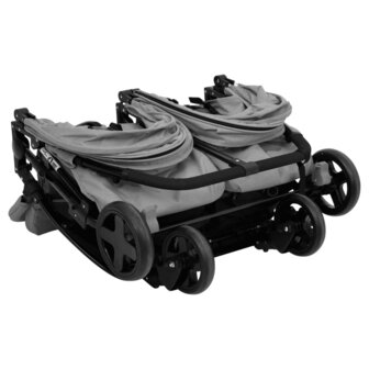 Tweeling buggy staal lichtgrijs en zwart 7