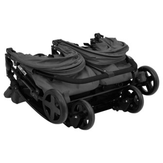 Tweeling buggy staal donkergrijs en zwart 7