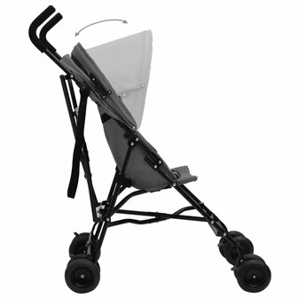 Kinderbuggy staal lichtgrijs en zwart 4