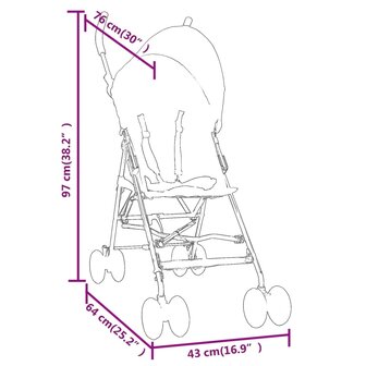 Kinderbuggy staal lichtgrijs en zwart 10