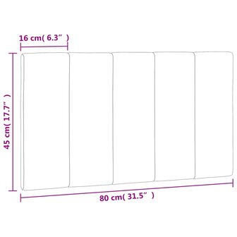 Hoofdbordkussen 80 cm fluweel donkergrijs 10