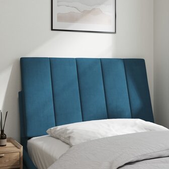 Hoofdbordkussen 80 cm fluweel blauw 3