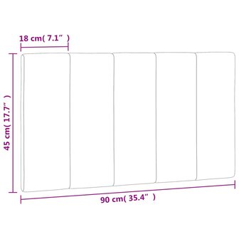 Hoofdbordkussen 90 cm fluweel donkergrijs 10