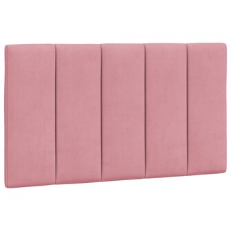 Hoofdbordkussen 90 cm fluweel roze 2