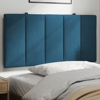 Hoofdbordkussen 100 cm fluweel blauw 1