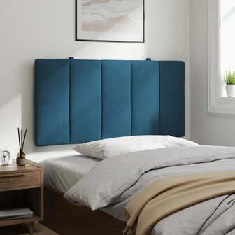 Hoofdbordkussen 100 cm fluweel blauw 4