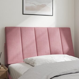 Hoofdbordkussen 100 cm fluweel roze 3