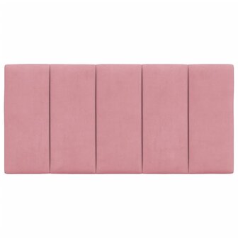 Hoofdbordkussen 100 cm fluweel roze 5