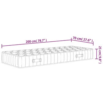 Pocketveringmatras middelhard-hard 70x200 cm 9