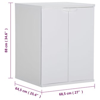 Wasmachinekast 68,5x64,5x88 cm PVC wit 9