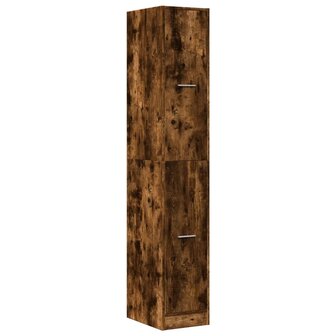 Apothekerskast 30x41x174,5 cm bewerkt hout gerookt eikenkleurig 3