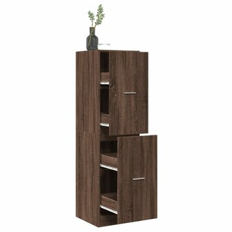 Apothekerskast 40x41x144,5 cm bewerkt hout bruin eikenkleurig 1