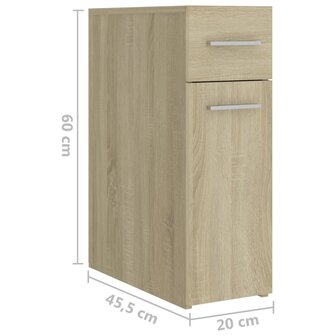 Apothekerskast 20x45,5x60 cm bewerkt hout sonoma eikenkleurig 8