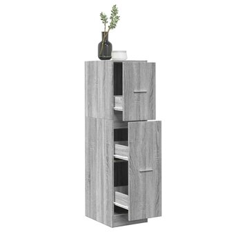 Apothekerskast 30x41x118 cm bewerkt hout betongrijs 1