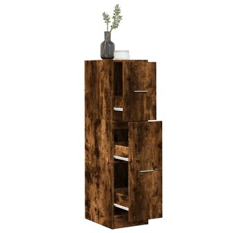 Apothekerskast 30x41x118 cm bewerkt hout gerookt eikenkleurig 1