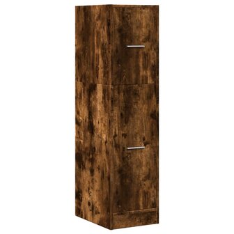 Apothekerskast 30x41x118 cm bewerkt hout gerookt eikenkleurig 3