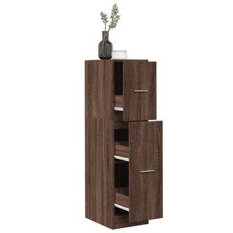 Apothekerskast 30x41x118 cm bewerkt hout bruin eikenkleurig 1