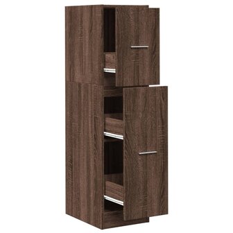 Apothekerskast 30x41x118 cm bewerkt hout bruin eikenkleurig 2