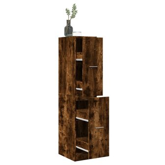 Apothekerskast 30x41x144,5 cm bewerkt hout gerookt eikenkleurig 1