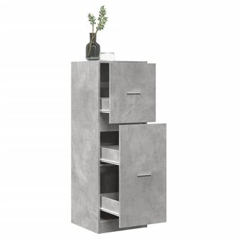 Apothekerskast 40x41x118 cm bewerkt hout betongrijs 1