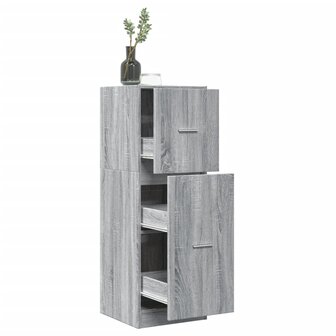 Apothekerskast 40x41x118 cm bewerkt hout grijs sonoma eiken 1