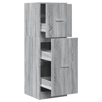 Apothekerskast 40x41x118 cm bewerkt hout grijs sonoma eiken 2