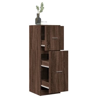 Apothekerskast 40x41x118 cm bewerkt hout bruin eikenkleurig 1