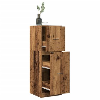 Apothekerskast 40x41x118 cm bewerkt hout oud houtkleurig 1