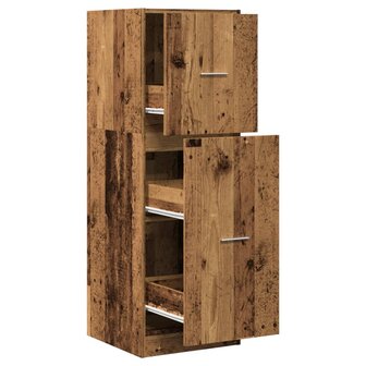 Apothekerskast 40x41x118 cm bewerkt hout oud houtkleurig 2