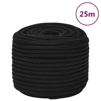 Werktouw 12 mm 25 m polyester zwart 1