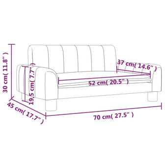 Kinderbank 70x45x30 cm stof bruin 7