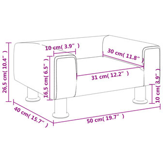 Kinderbank 50x40x26,5 cm fluweel roze 7