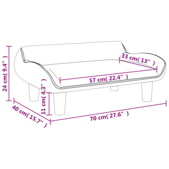 Kinderbank 70x40x24 cm fluweel bruin 7