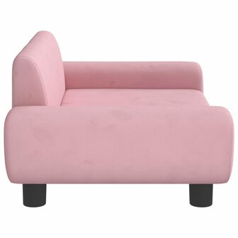 Kinderbank 70x45x33 cm fluweel roze 4