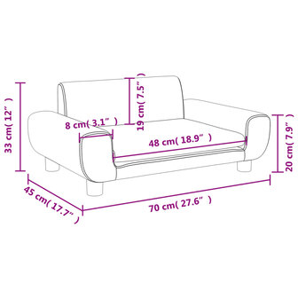 Kinderbank 70x45x33 cm fluweel bruin 7