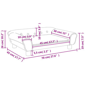 Kinderbank 70x45x26 cm fluweel bruin 7