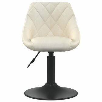 Eetkamerstoelen draaibaar 6 st fluweel cr&egrave;mekleurig 3