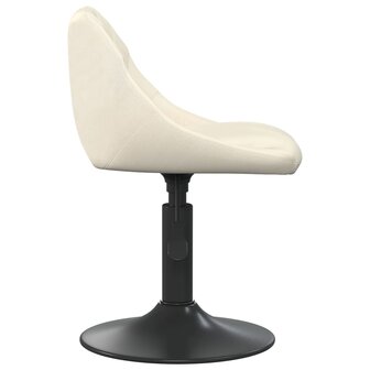 Eetkamerstoelen draaibaar 6 st fluweel cr&egrave;mekleurig 4