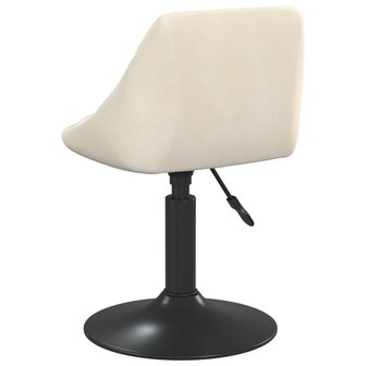 Eetkamerstoelen draaibaar 6 st fluweel cr&egrave;mekleurig 5