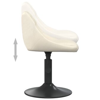 Eetkamerstoelen draaibaar 6 st fluweel cr&egrave;mekleurig 6