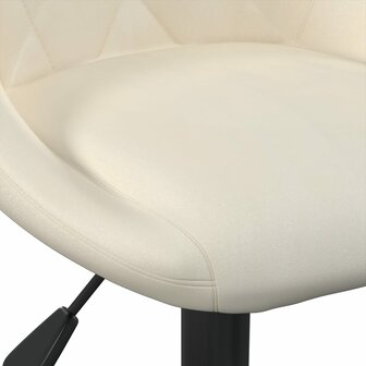 Eetkamerstoelen draaibaar 6 st fluweel cr&egrave;mekleurig 7