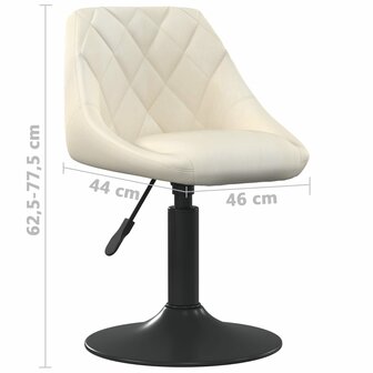 Eetkamerstoelen draaibaar 6 st fluweel cr&egrave;mekleurig 8