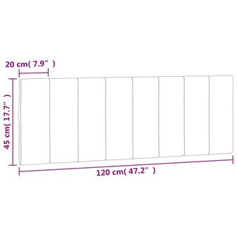 Hoofdbordkussen 120 cm fluweel lichtgrijs 10