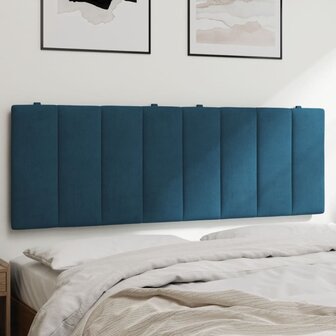 Hoofdbordkussen 120 cm fluweel blauw 1