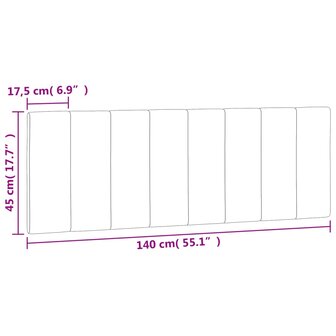 Hoofdbordkussen 140 cm fluweel zwart 10