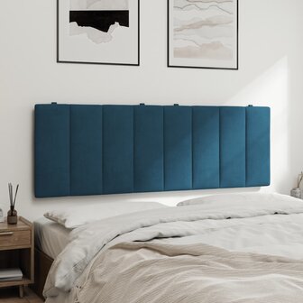 Hoofdbordkussen 140 cm fluweel blauw 4