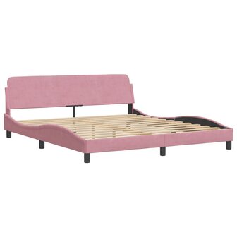 Bed met matras fluweel roze 180x200 cm 4