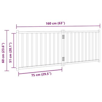 Hondenhek inklapbaar 2 panelen 160 cm massief vurenhout 9