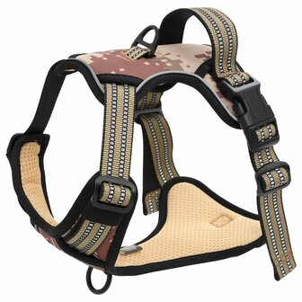 Hondentuigje riem en halsband verstelbaar XL camouflagebruin 7