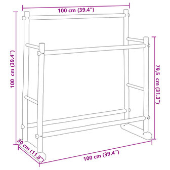 Kledingrek 100x30x100 cm bamboe 7